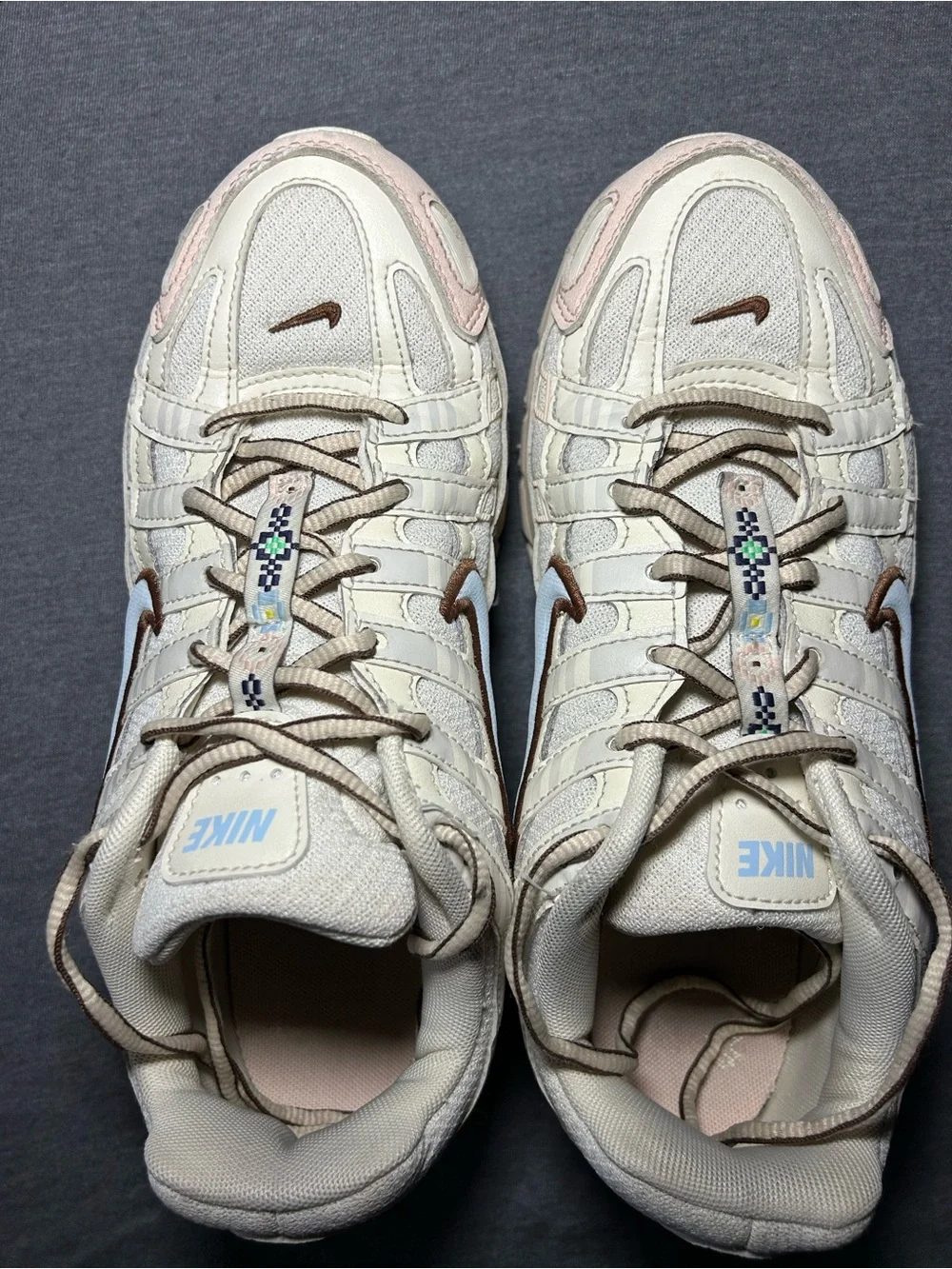 Nike Girls Cream & Light Pink P-6000 Sneakers